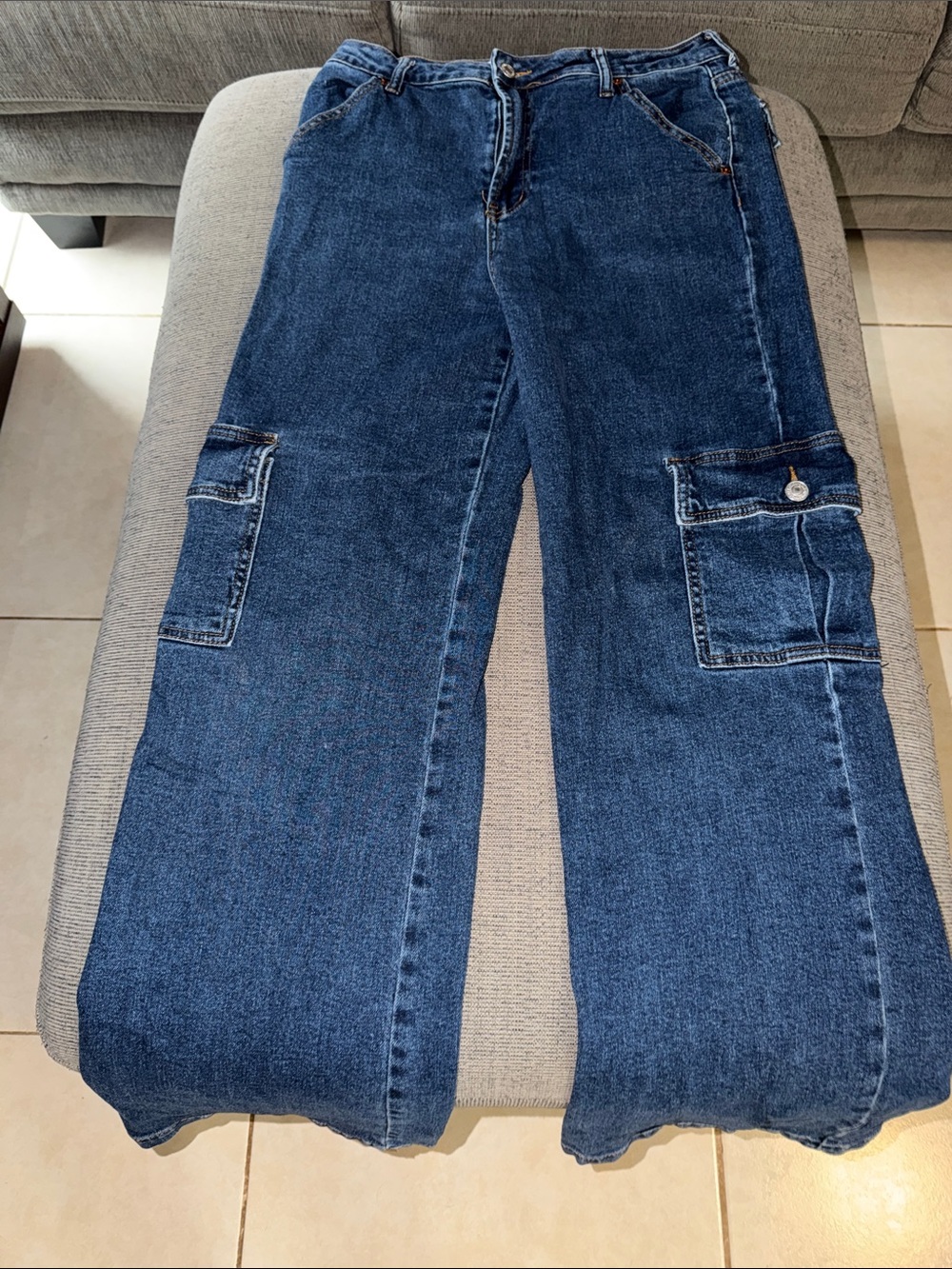 S.O.N.G. Cargo Street Jean Dark Blue Wide-Leg Jeans for Women